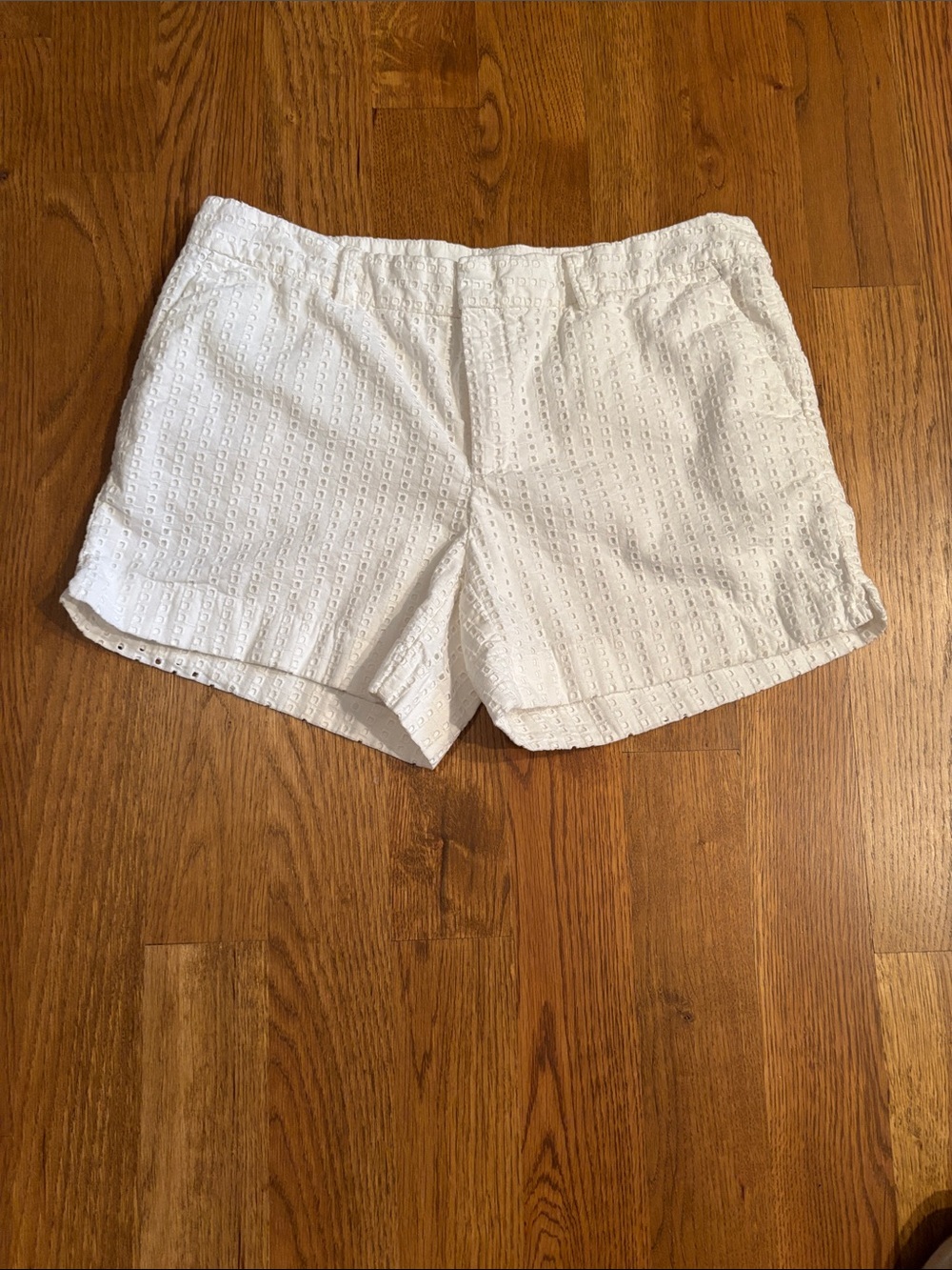Banana Republic White Eyelet High-Waist Women's Shorts